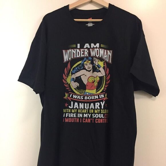 Wonder Woman Born in January T-shirt size XL - Picture 1 of 1